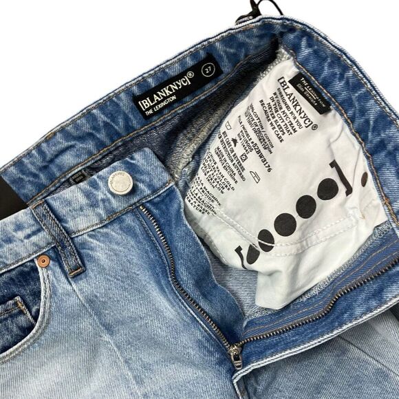 Blank‎ NYC Jeans Women’s 27 Blue Patchwork The Lexington Slim Straight - Picture 4 of 12